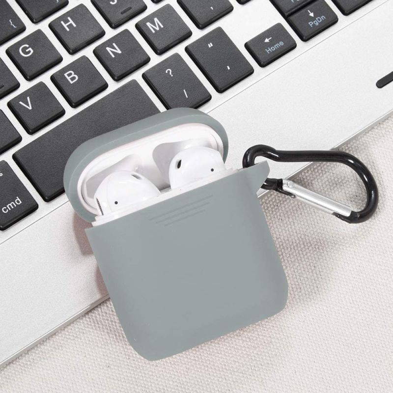 Redshield Compatible for Apple Airpods Flex-Cone 3MM Thick Soft Silicone TPU CASE with Attached CASE Topper Grey