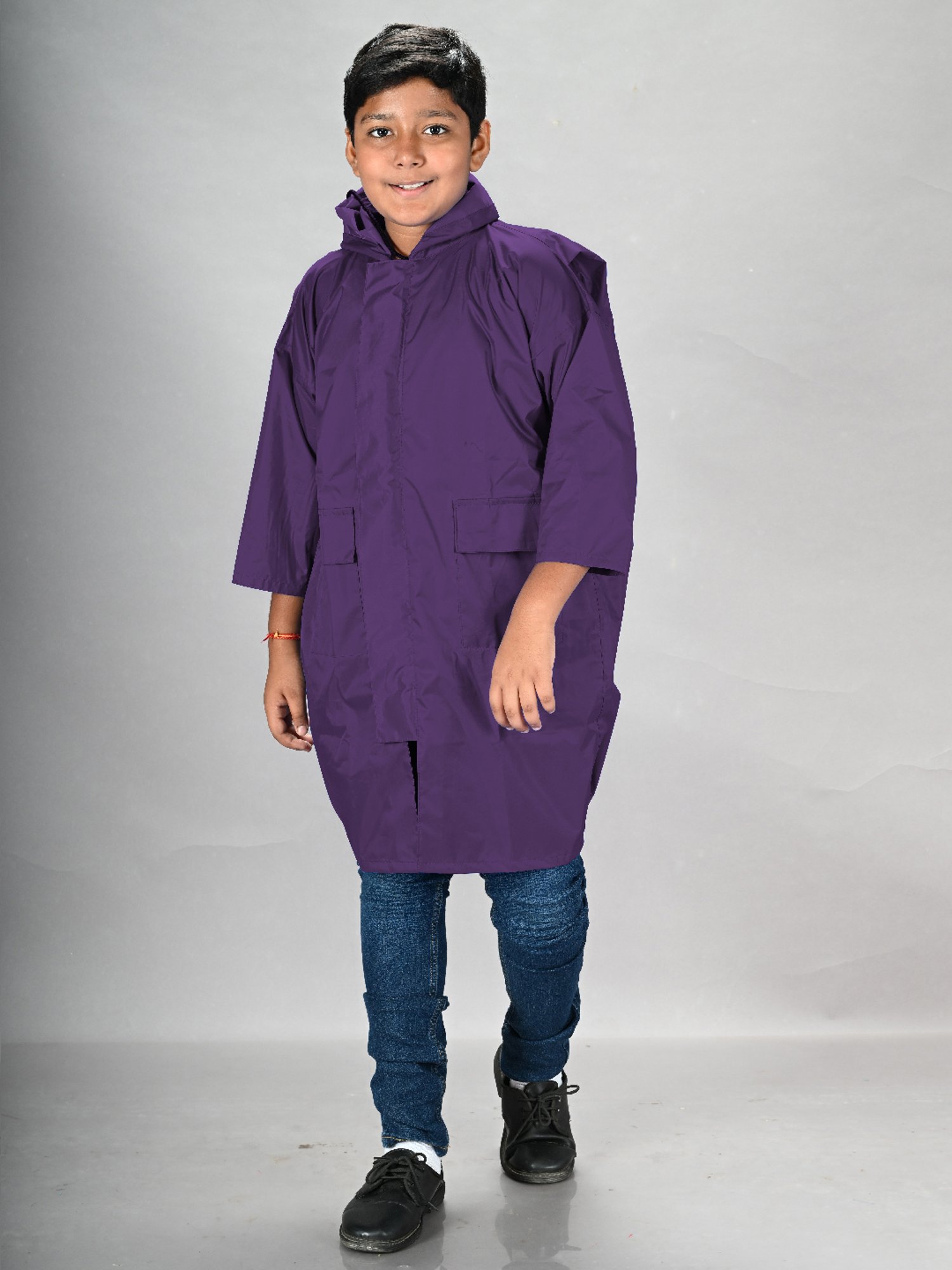 Little Surprise Box Kids Pink Printed Full Sleeves Raincoat