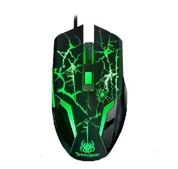 Ajazz 8D 2400DPI The Spider Hero 6 Green Led 6 Buttons Optical Usb Gaming Mouse