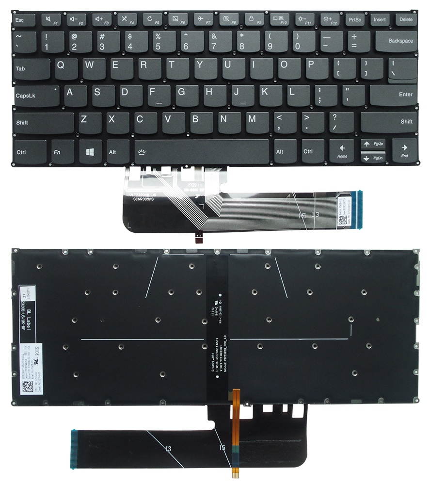 New US Black English Backlit Laptop Keyboard (without palmrest) Replacement for Lenovo ideapad FLEX-14IML FLEX-14API FLEX 14IML 14API Light Backlight