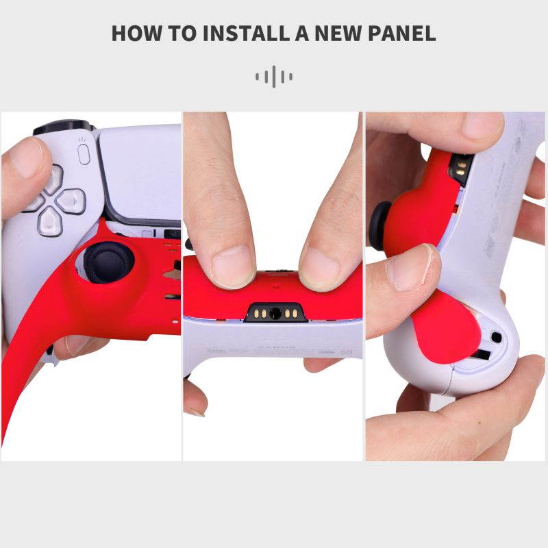 Decorative Strip for PS5 Dualsense Controller, Ackmioxy PS5 Accessories DIY PS5 Controller Replacement Shell Color Replacement Decoration Accessories for PS5 Controller Panel (Red)
