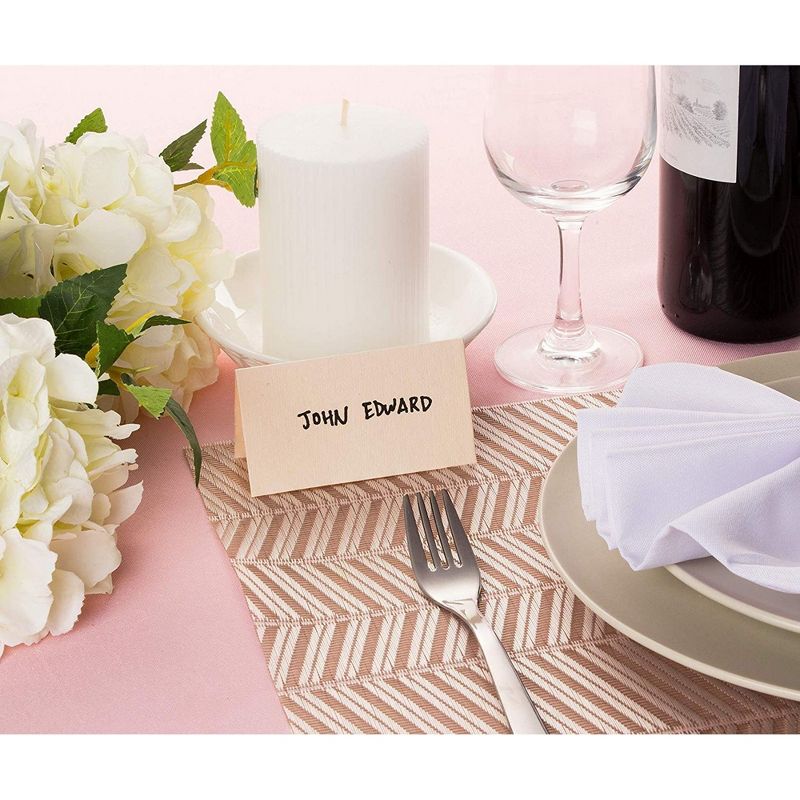 Sustainable Greetings 60-Pack Ivory Handmade Blank Seating Tent Table Number Signs Place Cards, 2 x 3.5 in