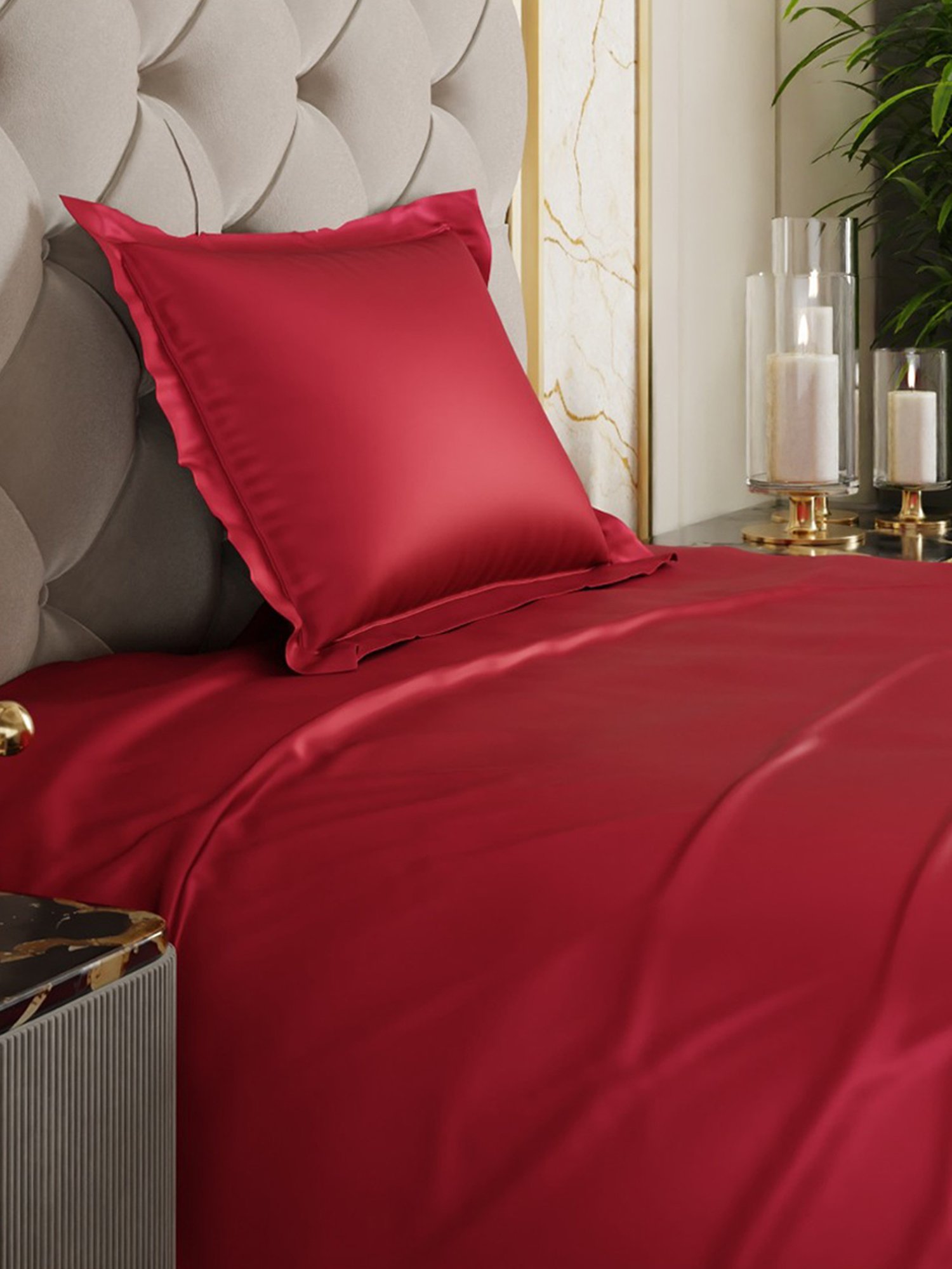 Maspar Blue Cotton 200 TC Reversible Duvet Cover Set