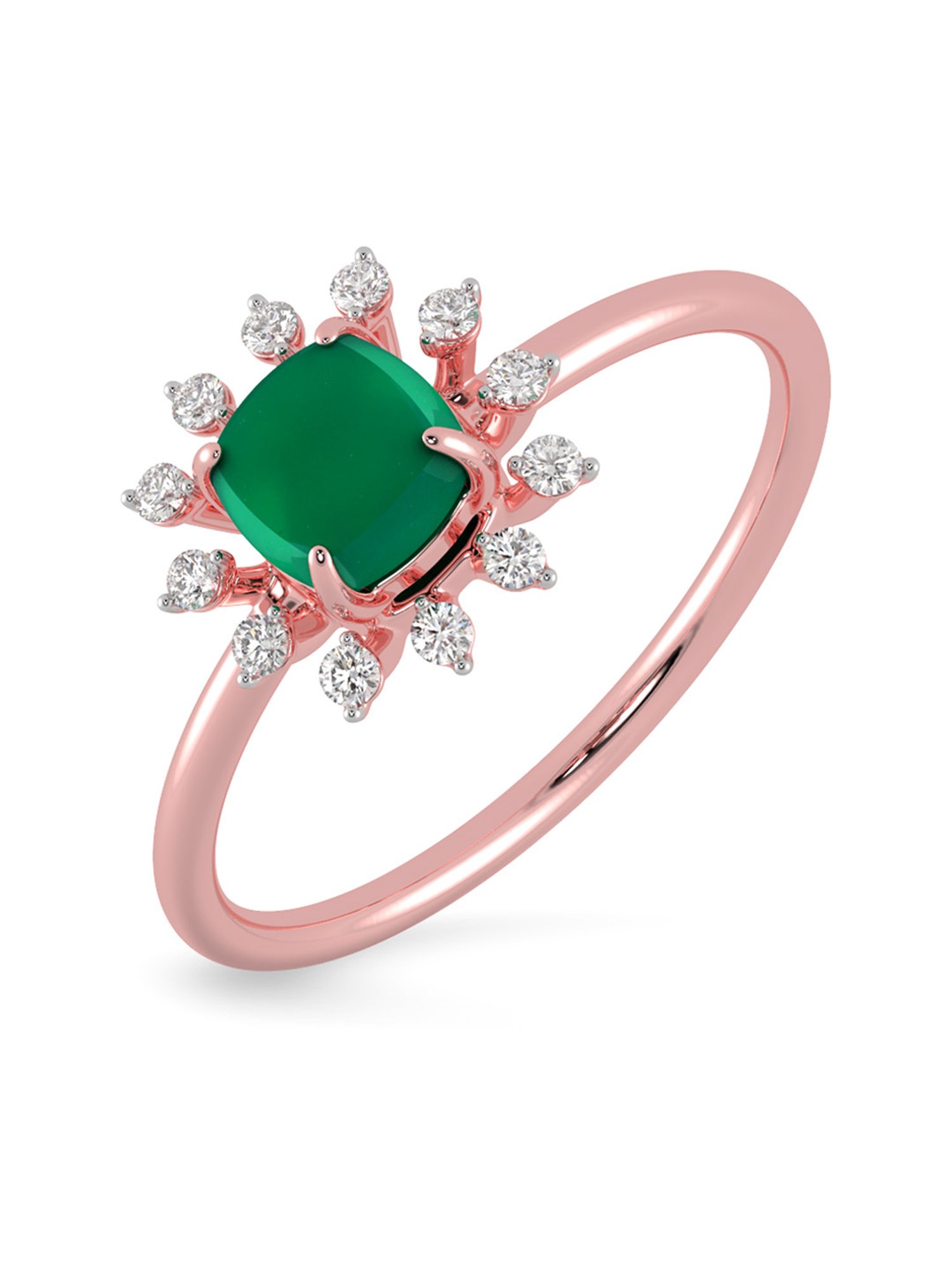 Malabar Gold and Diamonds 18k Rose Gold Diamond Ring