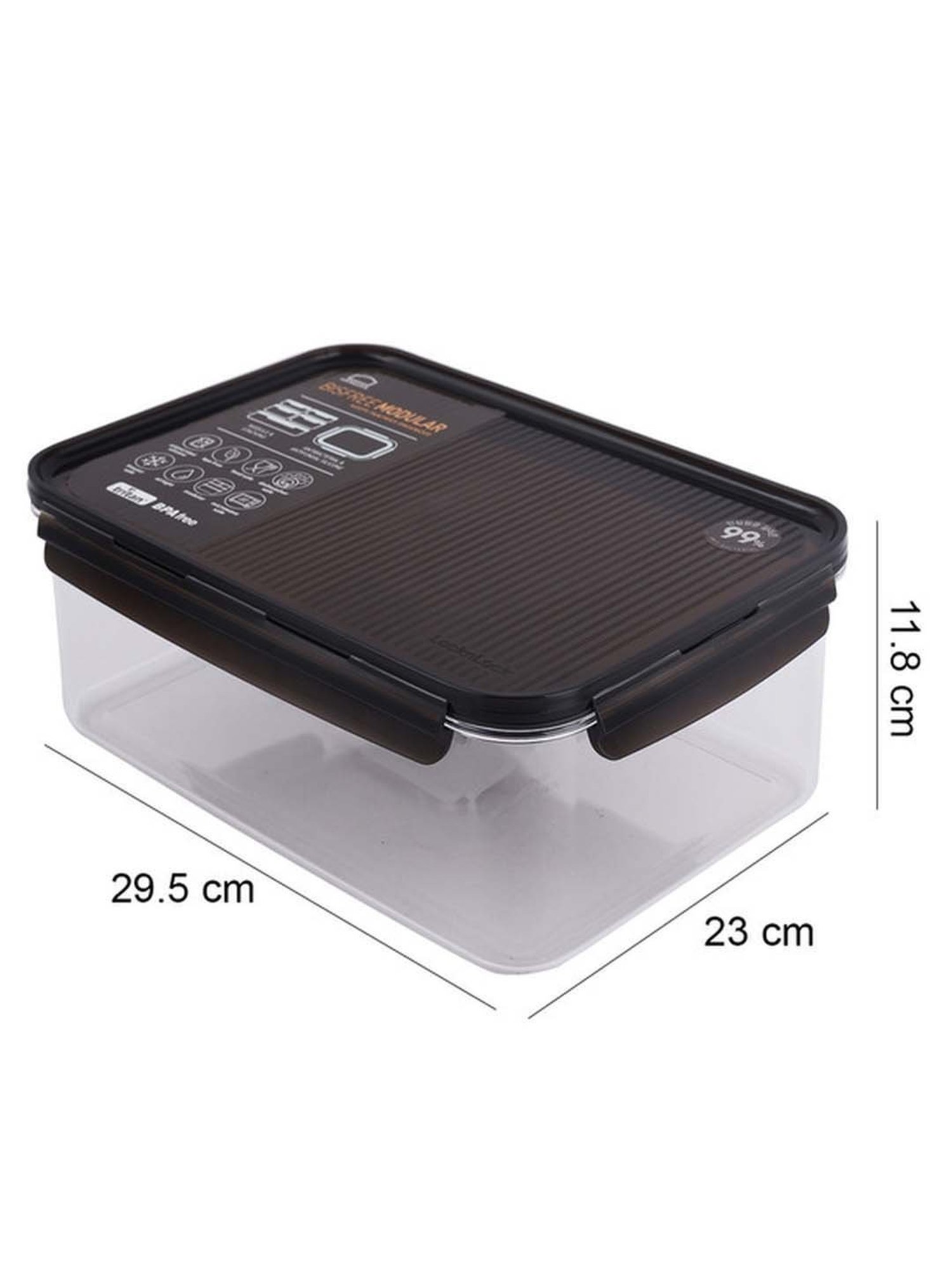 Lock & Lock Transparent & Brown Tritan 23 cm Food Storage Container (3.5 L) - Set of 1