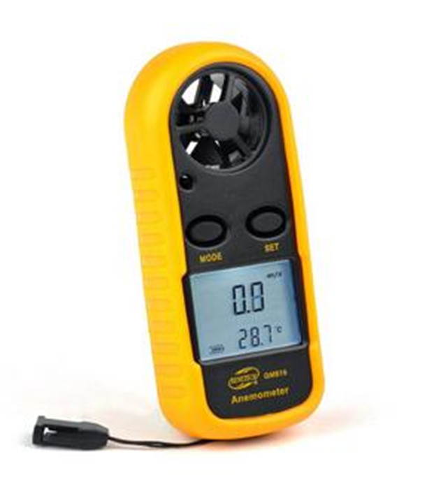 Digital Anemometer Woopower GM816 Wind Speed Meter Air Flow Velocity Thermometer Measuring Device with LCD Backlight