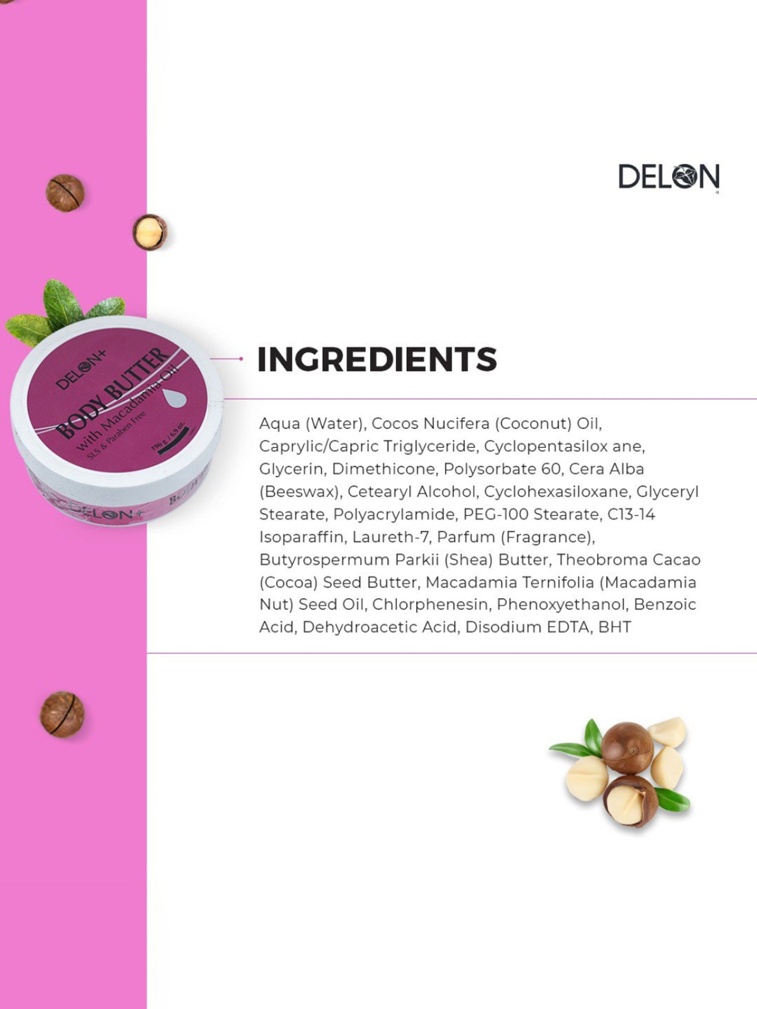 Delon Body Butter with Macadamia Oil - 196 gm