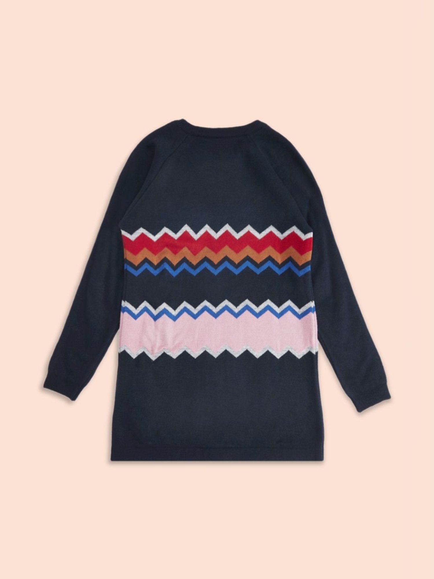 Pantaloons Junior Navy Cotton Printed Full Sleeves Sweater