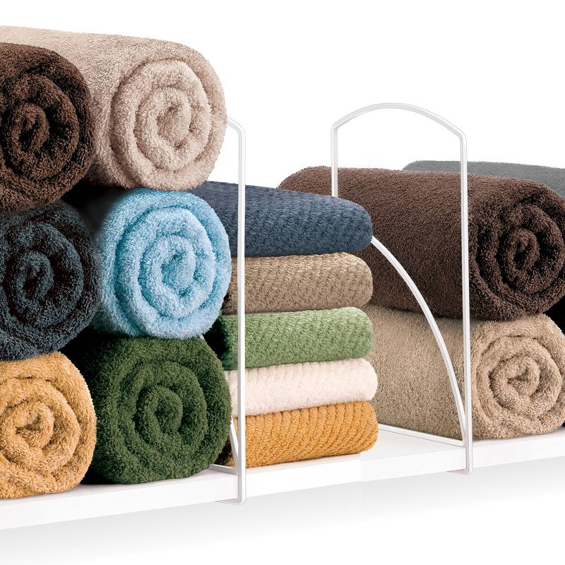 Lynk Tall Shelf Dividers Closet Shelf Organizer (Set of 2) - White