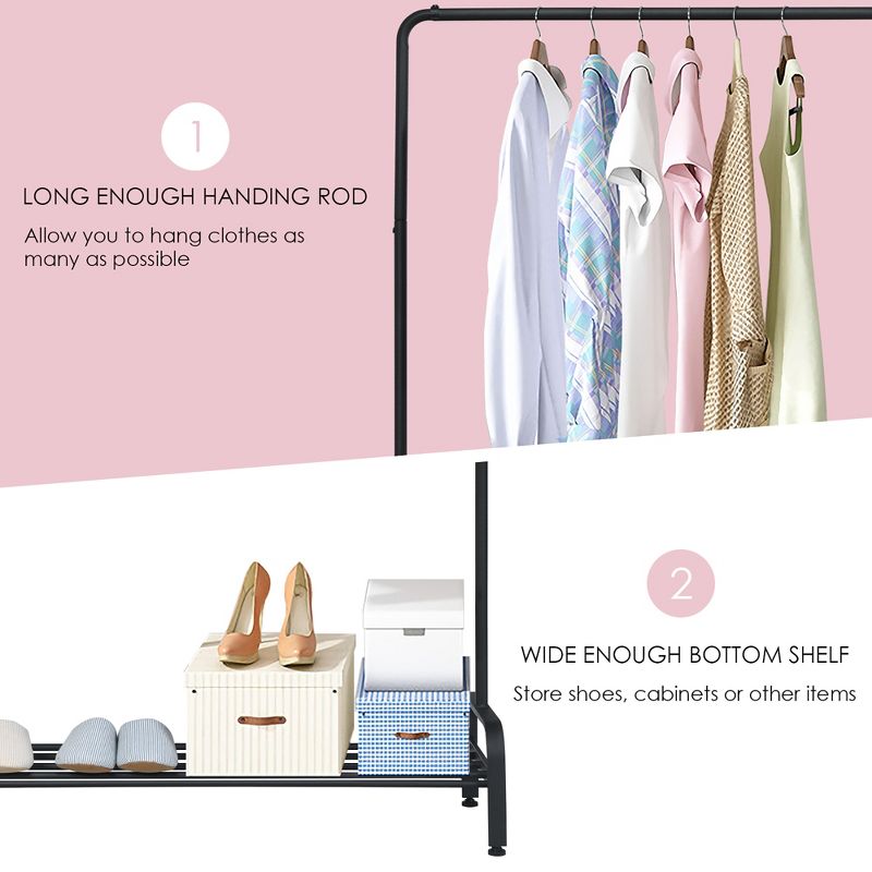 Home Basics Over the Door Metal Closet Rod, Silver