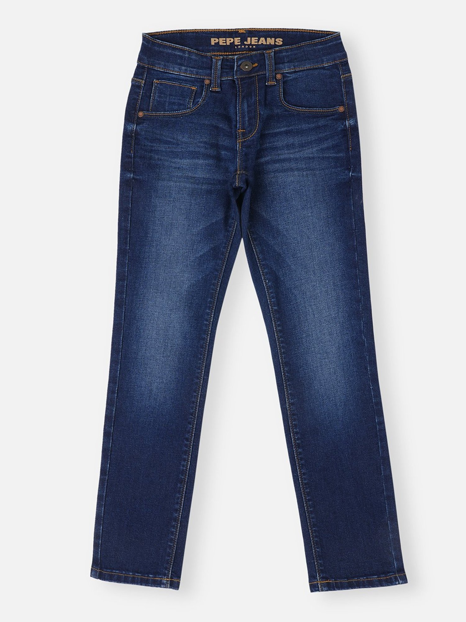 Pepe Jeans Boys Dark Blue Solid Jeans