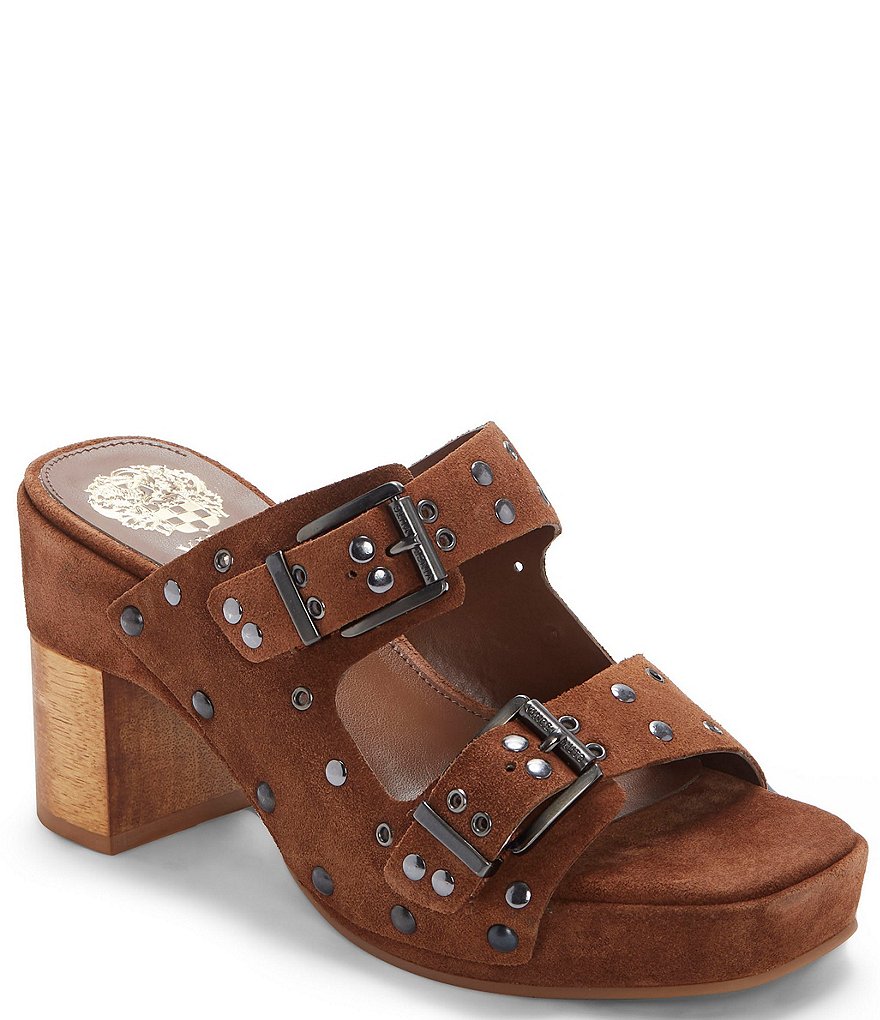 Vince Camuto Maidell Suede Studded Buckle Sandals
