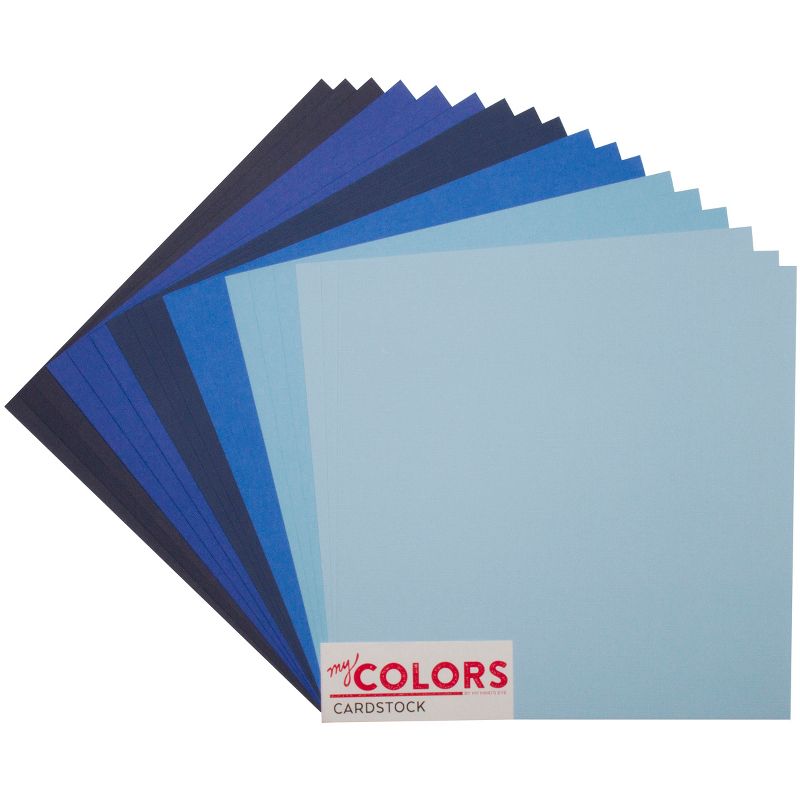 My Colors Canvas Cardstock Bundle 12"X12" 18/Pkg-Blue Tones