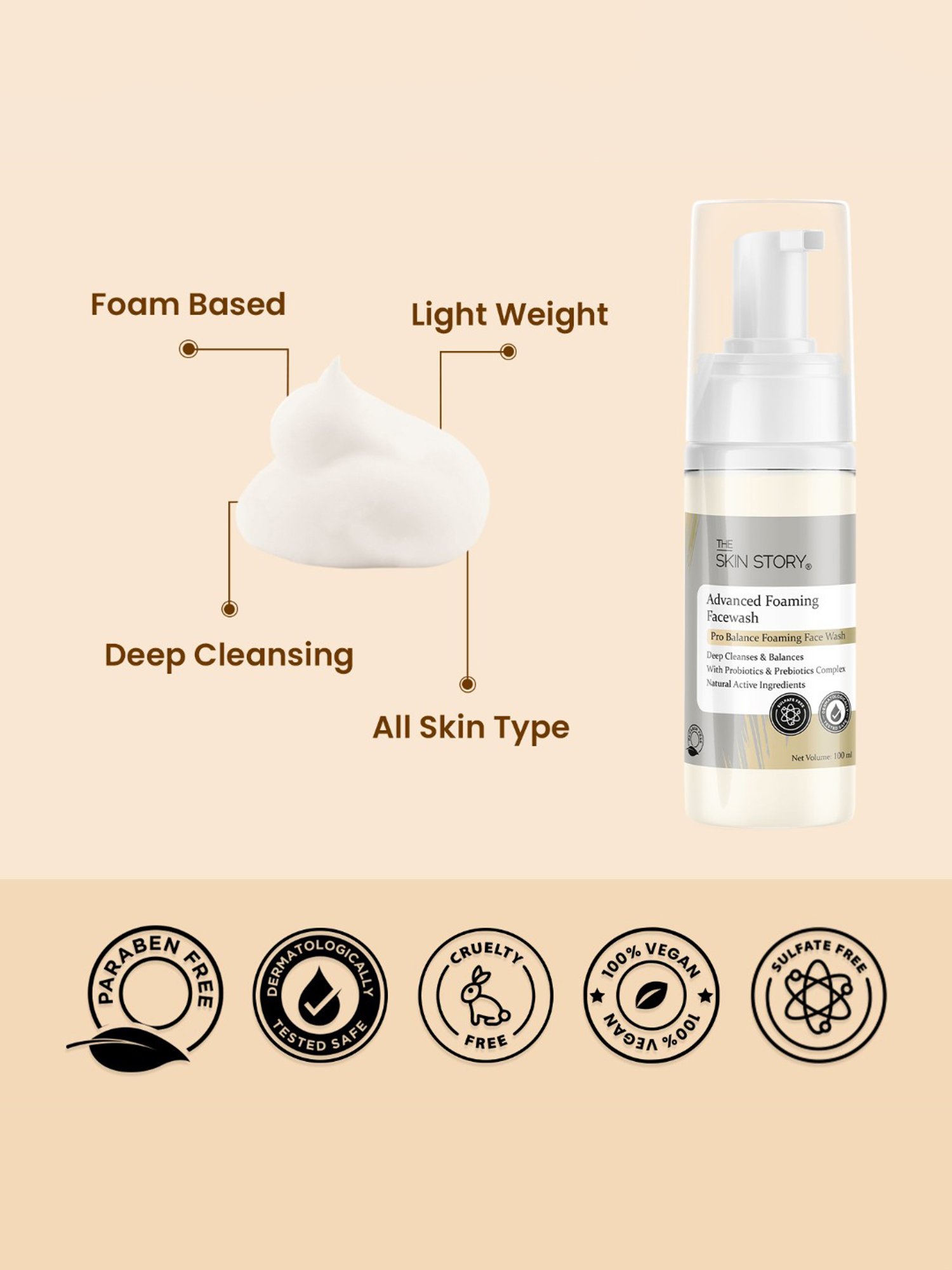 The Skin Story Advanced Deep Cleansing & Balances Foaming Face Wash - 100 ml