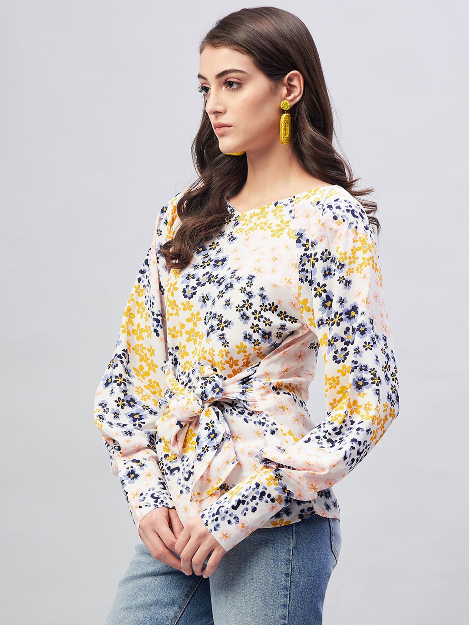 Rare Multicolor Floral Print Regular Fit Top