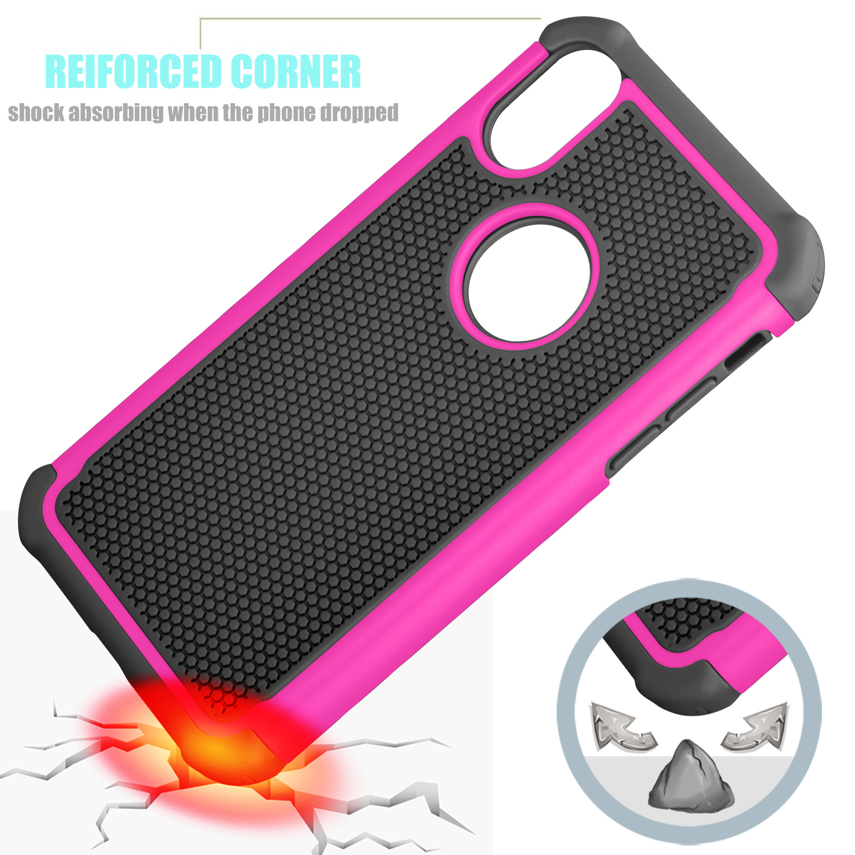 iPhone X Case, iPhone X Cute Case, Tekcoo [Tmajor] Shock Absorbing [Turquoise] Rubber Silicone & Plastic Scratch Resistant Bumper Grip Rugged Hard Cases Cover for Apple iPhone X (5.8 inch)