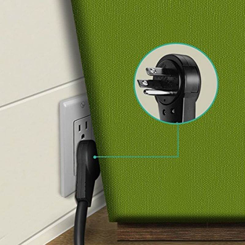 Nekteck [UL Certified] 6 Feet Power Strip Extension Cord [2 Pack] 360 Degree Rotating Angled Flat Plug with 6 Electrical Power Outlets, 14AWG 3 Prong Grounded Wire