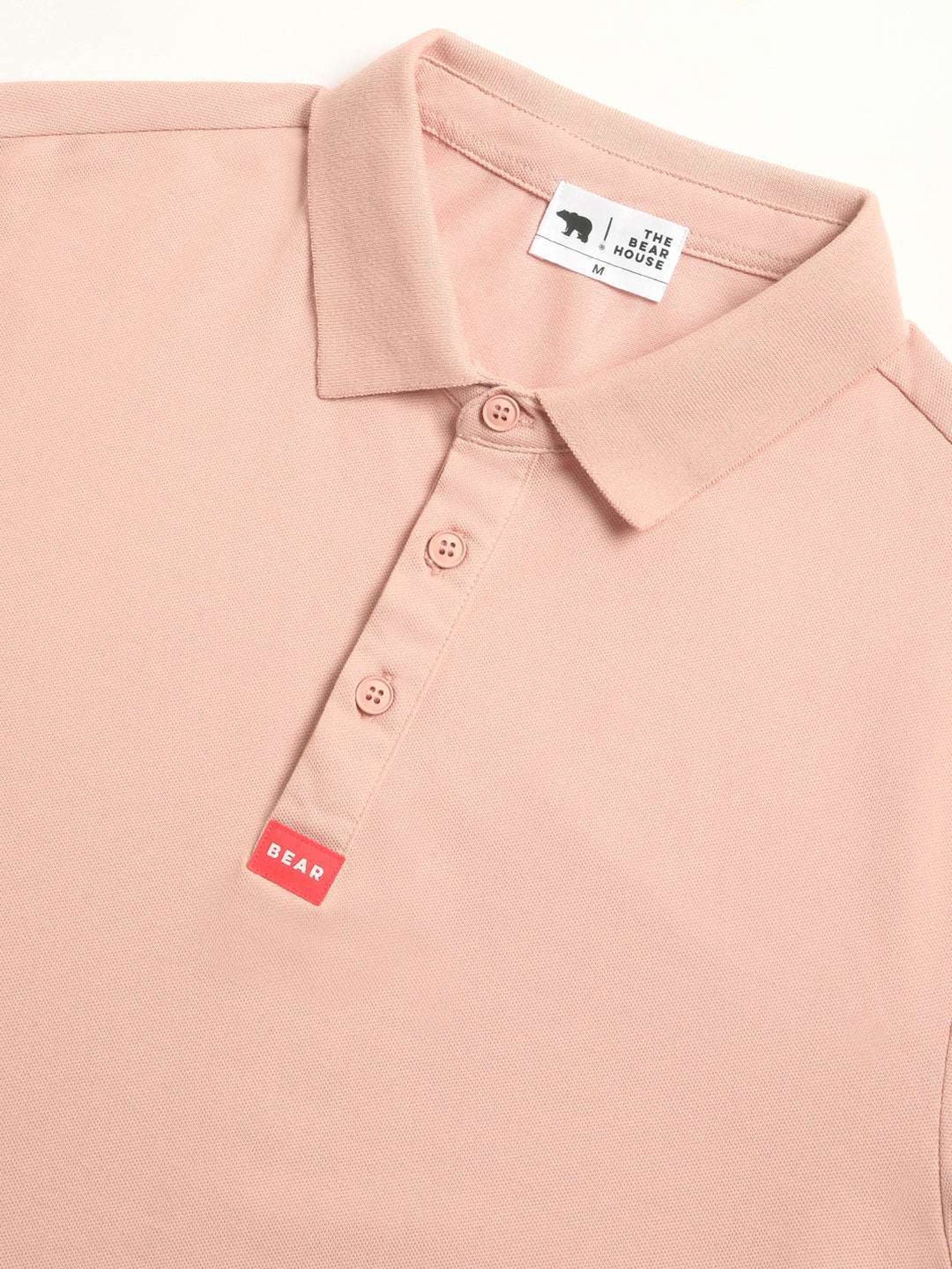 The Bear House Peach Slim Fit Polo T-Shirt