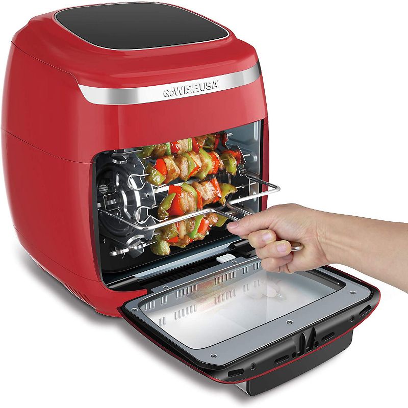 GoWISE Vibe 11.6-Quart Air Fryer Toaster Oven w/ Rotisserie & Dehydrator, Red