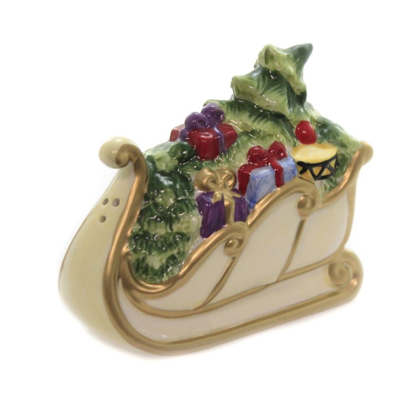 Tabletop 4.0" Sled And Deer Salt/Pepper Christmas Tree Presents Cosmos Gifts Corp.  -  Salt And Pepper Shaker Sets