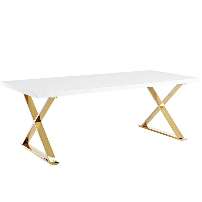 Sector Dining Table White Gold - Modway