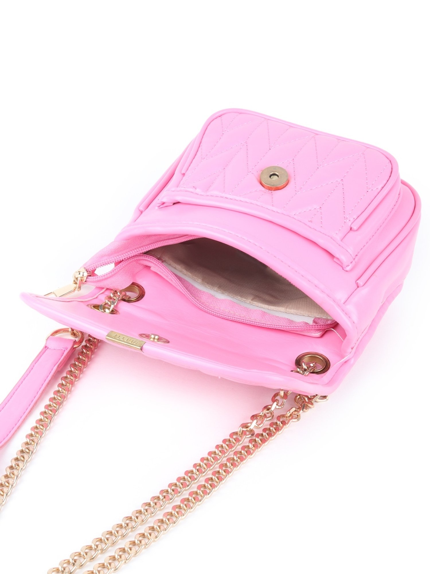 Odette Pink Solid Sling Handbag