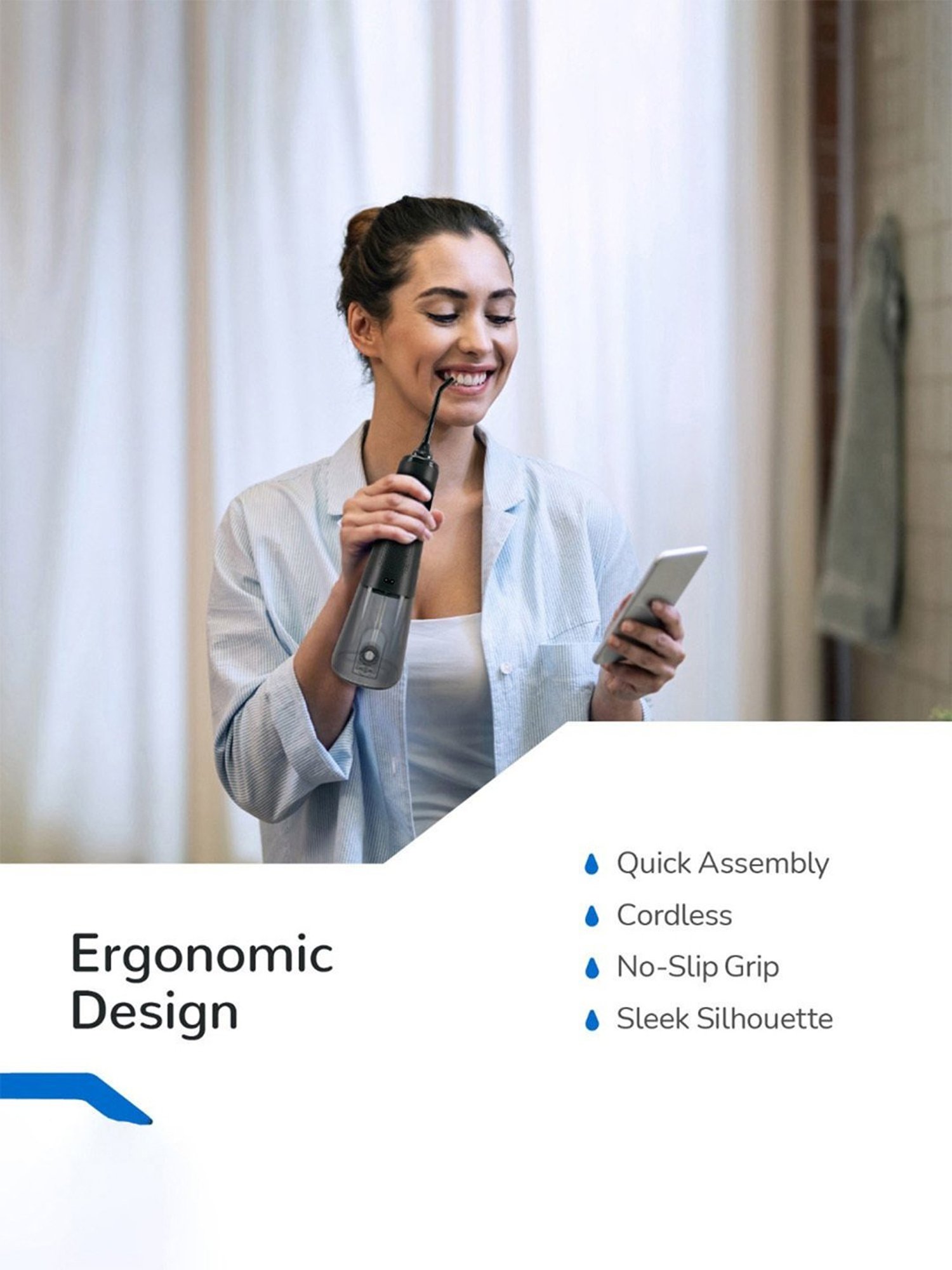 Caresmith Pro+ Cordless Oral Power Flosser 4 Modes with Adjustable Water Pressure Power (Black)