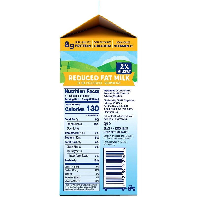 Stonyfield Organic 2% Milk - 0.5gal