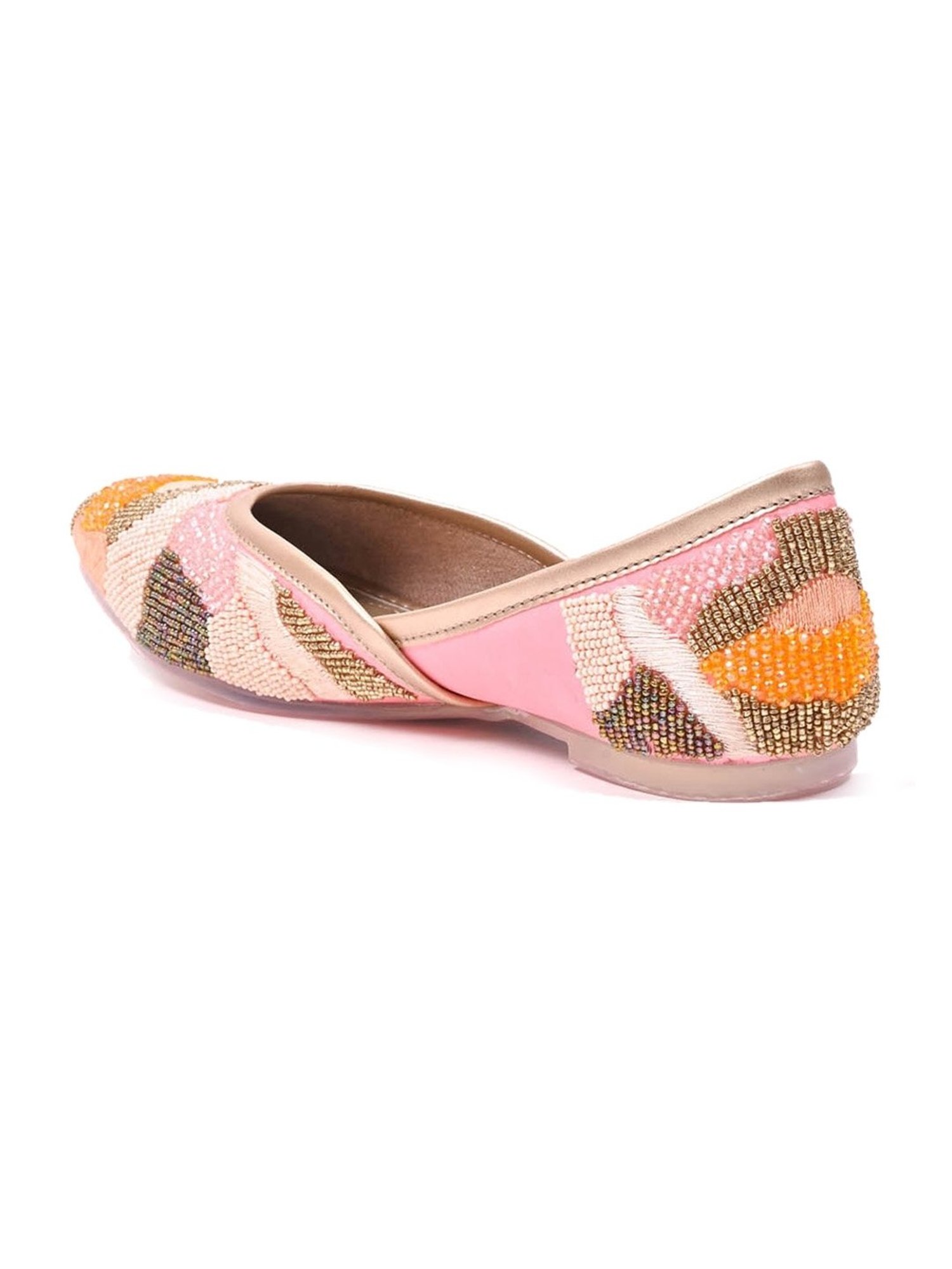Jove Women's Pink Ethnic Juttis