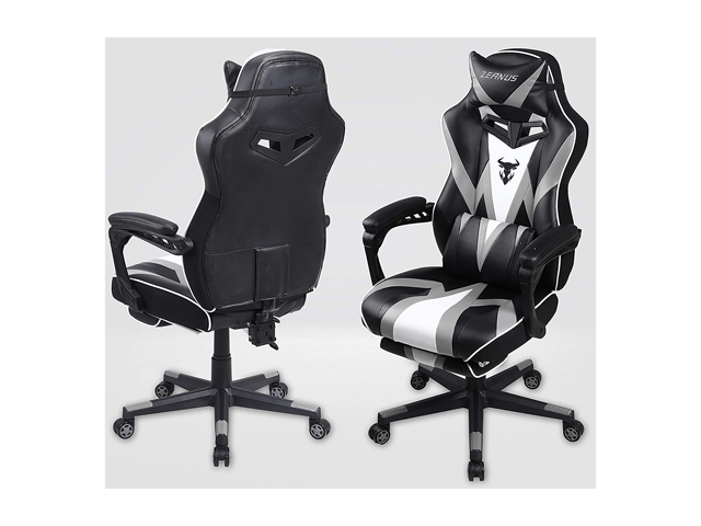 Zeanus Pink Ergonomic Gaming Chair for Girl, Gaming Chair with Footrest, Gaming Chair for Adults, High Back Racing Chair, Computer Chair with Massage, E-Sports Gamer Chair, Big and Tall Gaming Chair