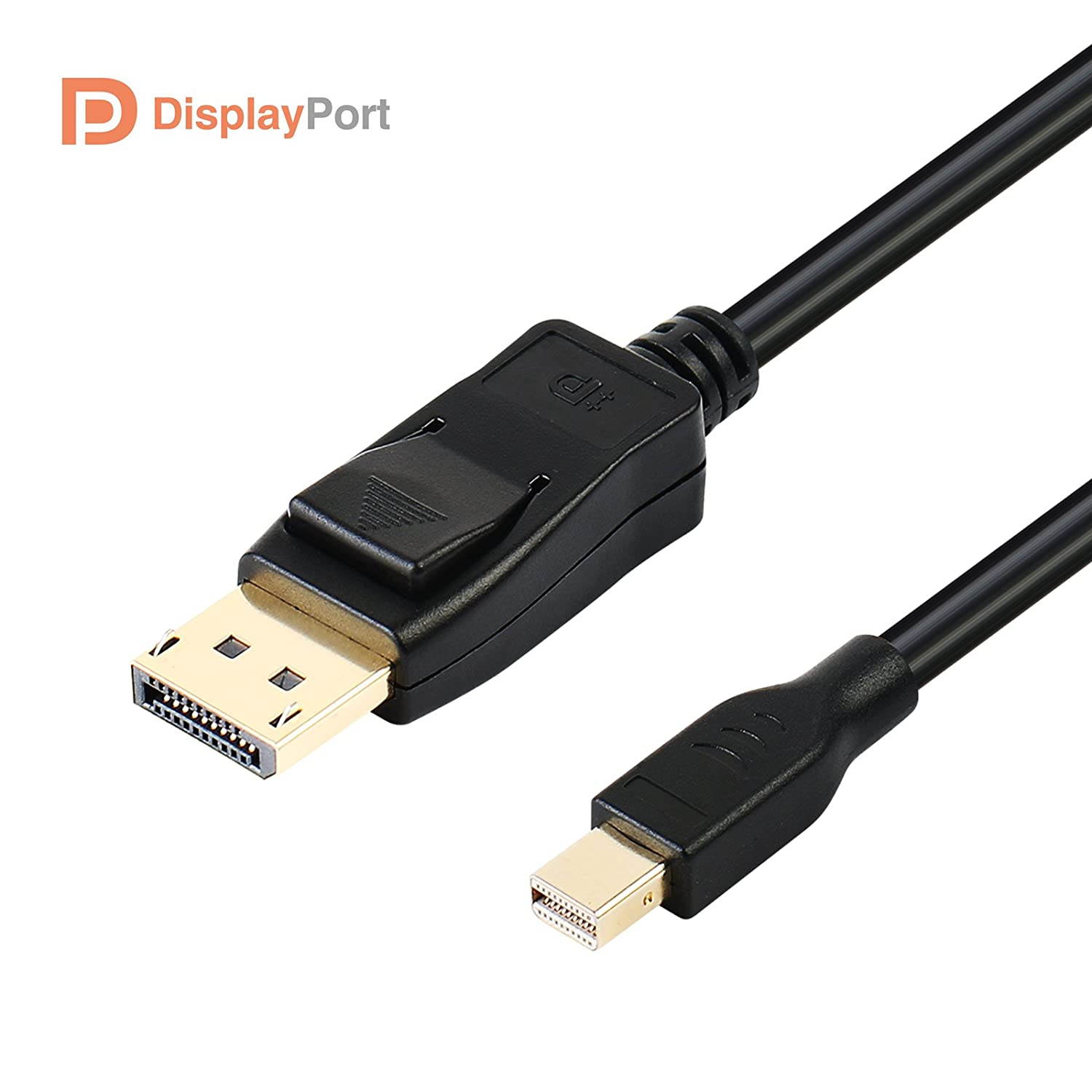 Mini DisplayPort to DisplayPort 4.5ft Cable - Benfei (2K@165Hz, 2K@144Hz, 4K@60Hz) Mini DP to Display Port 1.3 High Speed Cable for PC, Laptop, TV - Male to Male, Black
