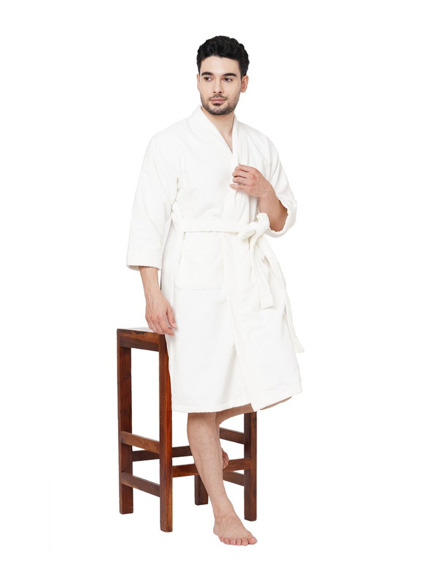 Trident Comfort Living Grey Cotton 380 GSM Bathrobe