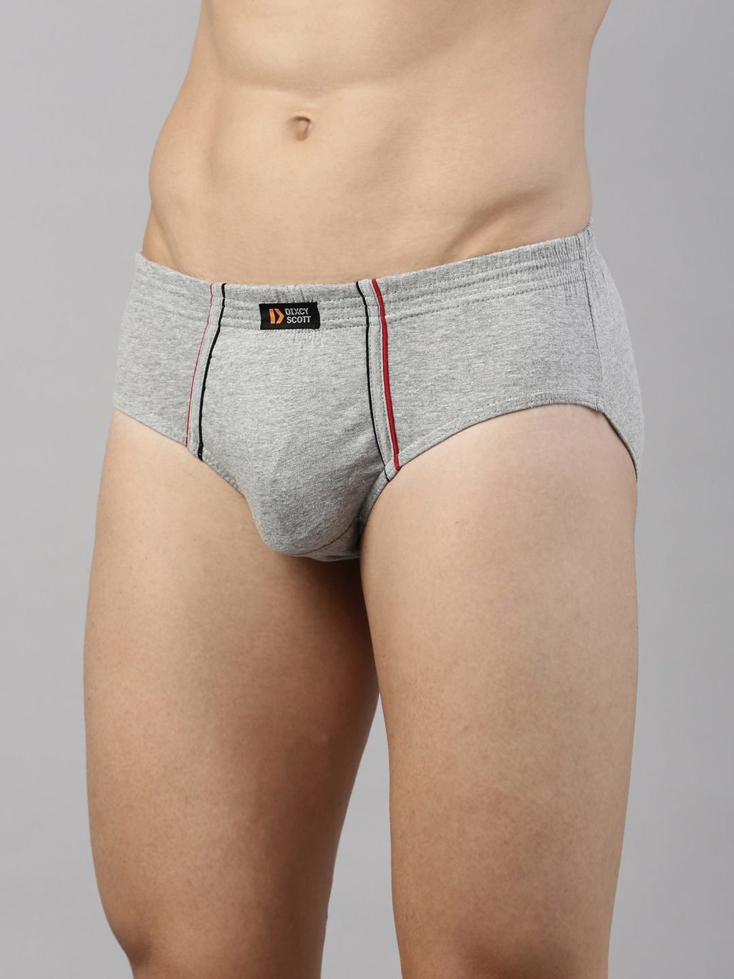 Dixcy Scott Originals Grey Melange Cotton Regular Fit Brief