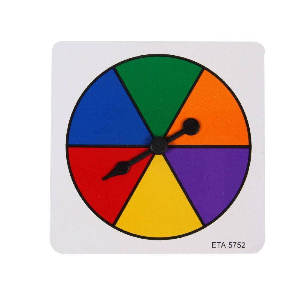 ETA hand2mind Six Color Spinners, Plastic (Pack of 5)