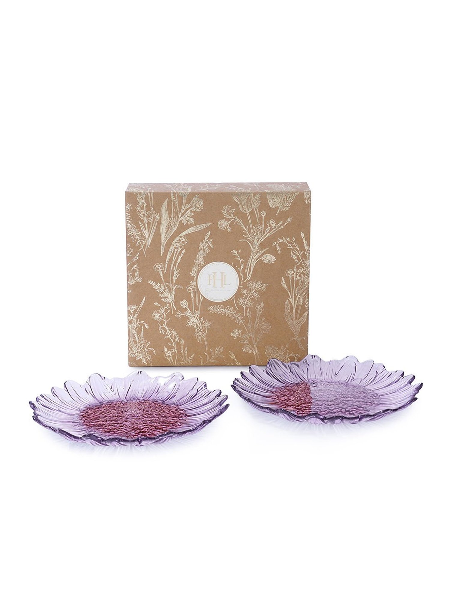 Pure Home and Living Pink Glass Dessert Plates
