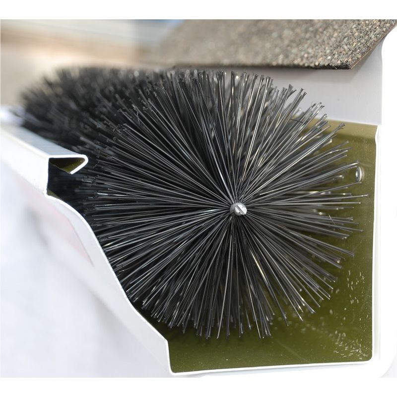 The GutterBrush Simple Gutter Guard 5" Simple Roof Rain Leaf Gutter Guard Shield Protection with Bristles, 120 Ft. Pack