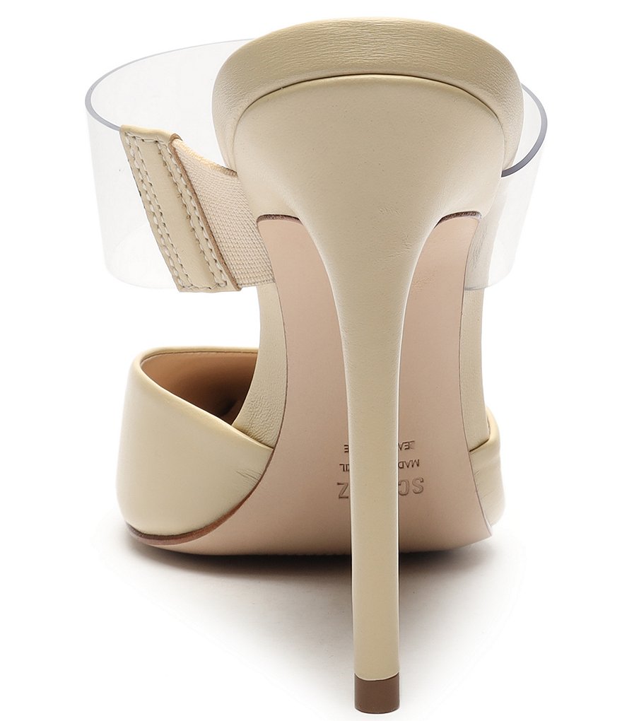 Schutz Sionne Clear Vinyl Pointed Toe Mules