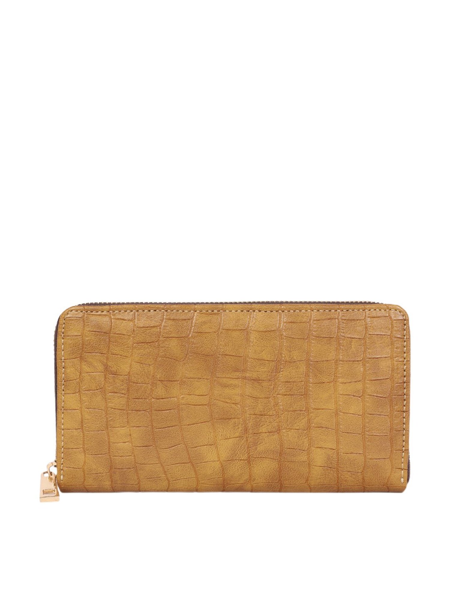 Bagsy Malone Tan Textured Zip Around Wallet for Women