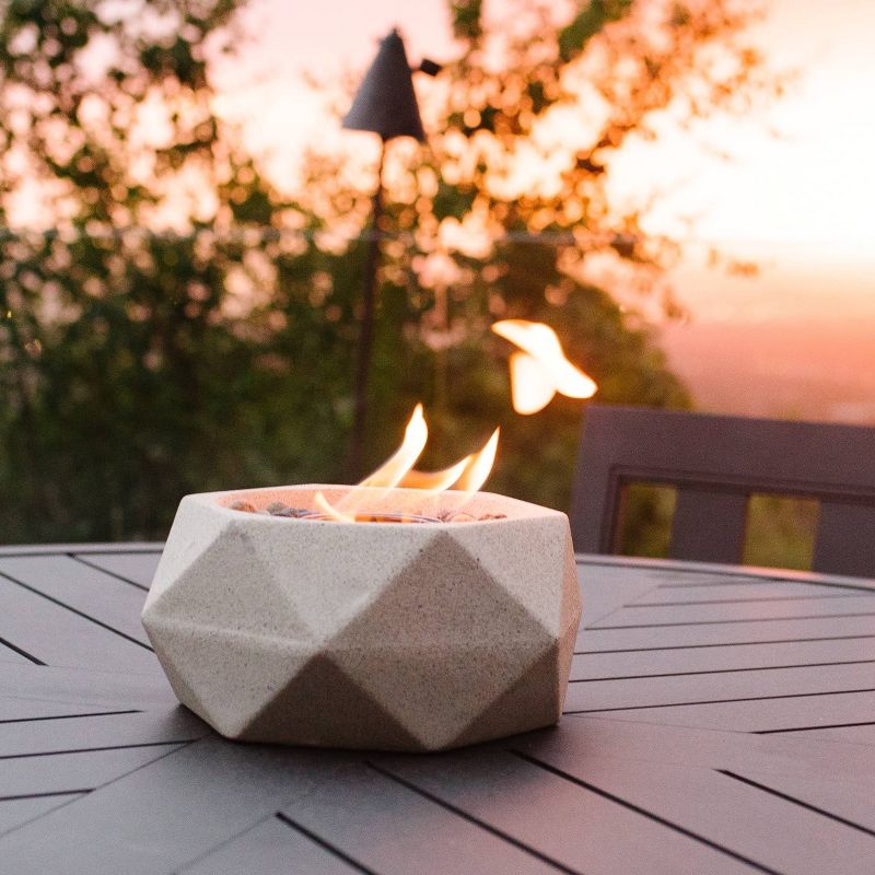 Geo Table Top Outdoor Fire Bowl - Natural - Terra Flame