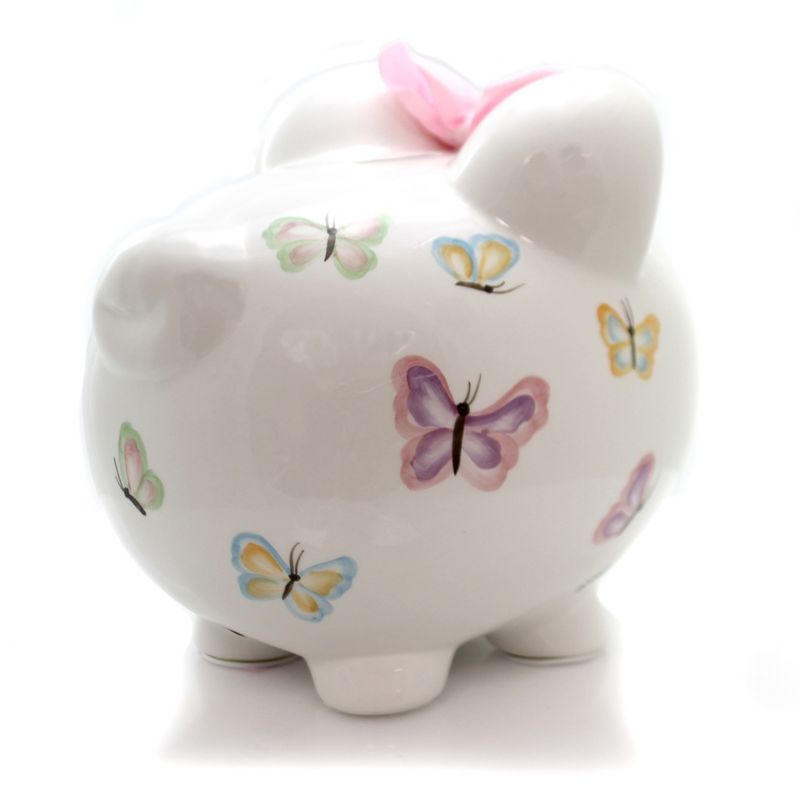 Bank 7.75" Petite Papillon Pig Bank Butterflies Money  -  Decorative Banks