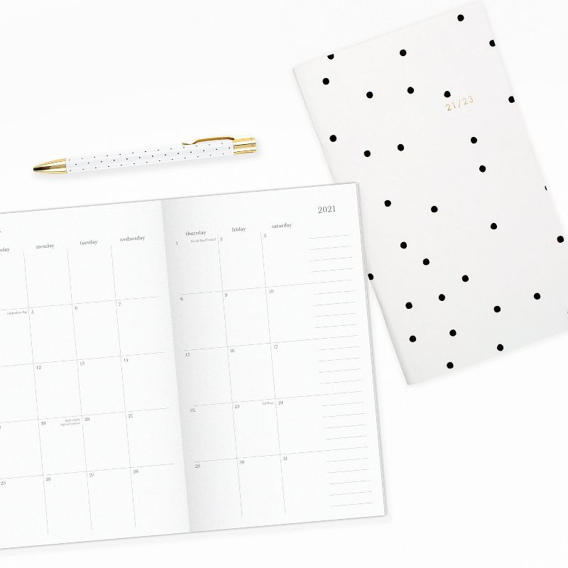 2021-23 Academic 2-Year Packet Planner 3.625" x 6.25" Monthly White with Black Dots - Sugar Paper™