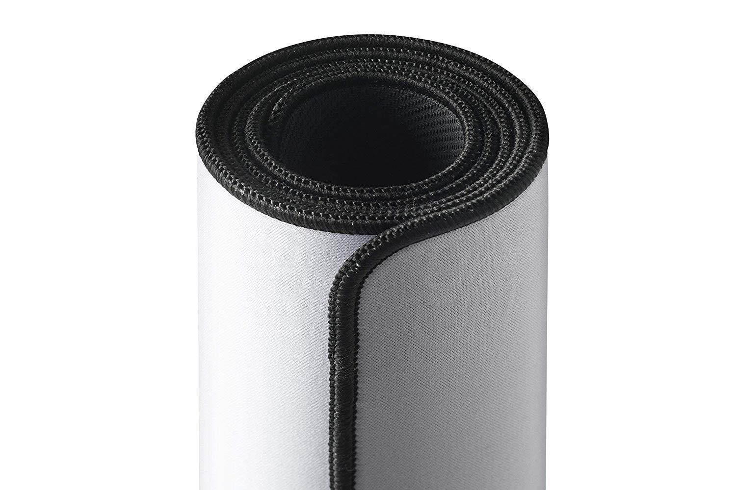 Glorious Extended White Gaming Mouse Pad/Mat - Long Cloth Mousepad, Stitched Edges | 36x11 (GW-E)