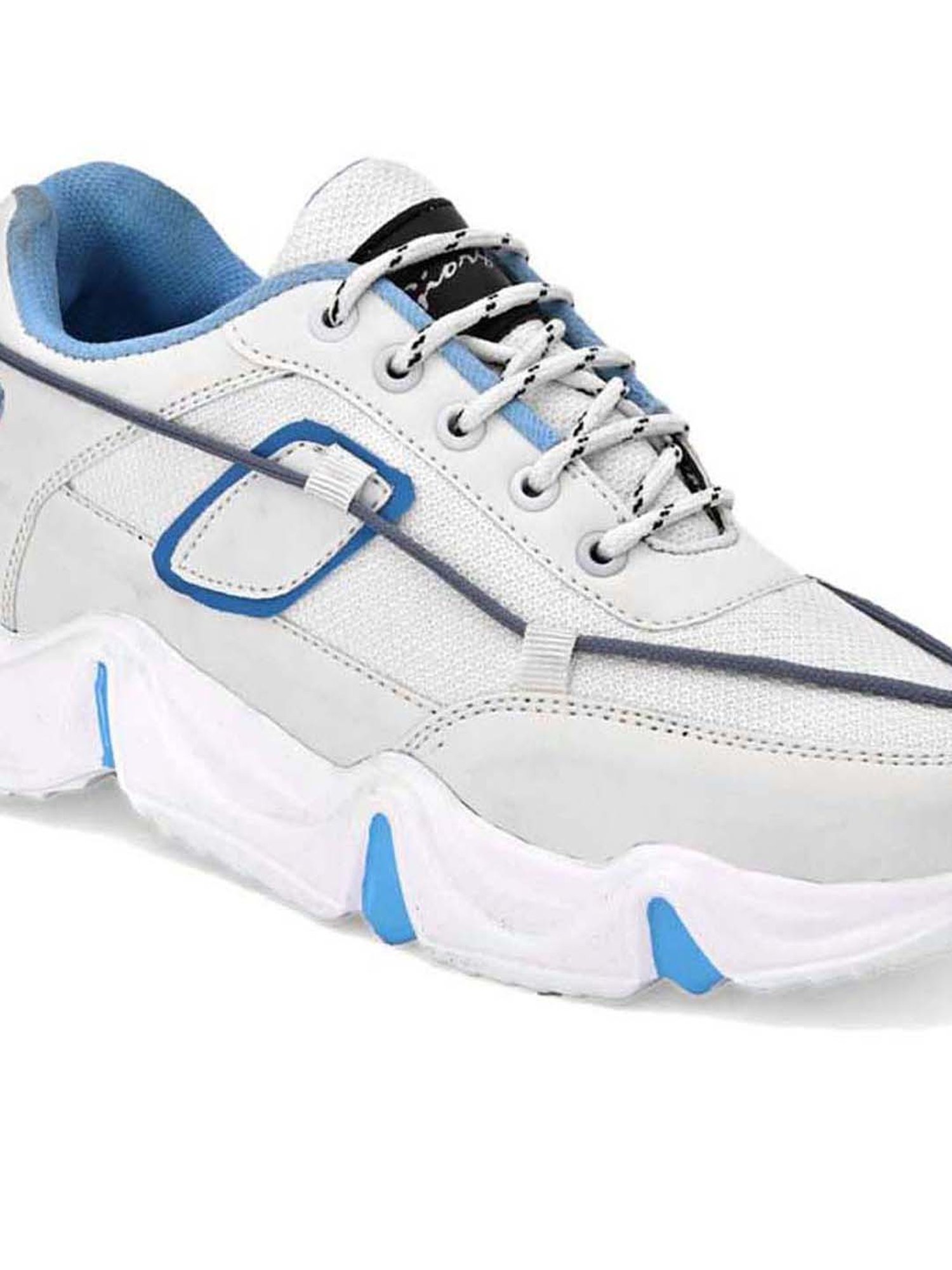Giorgio Men's Pearl White & Blue Casual Sneakers