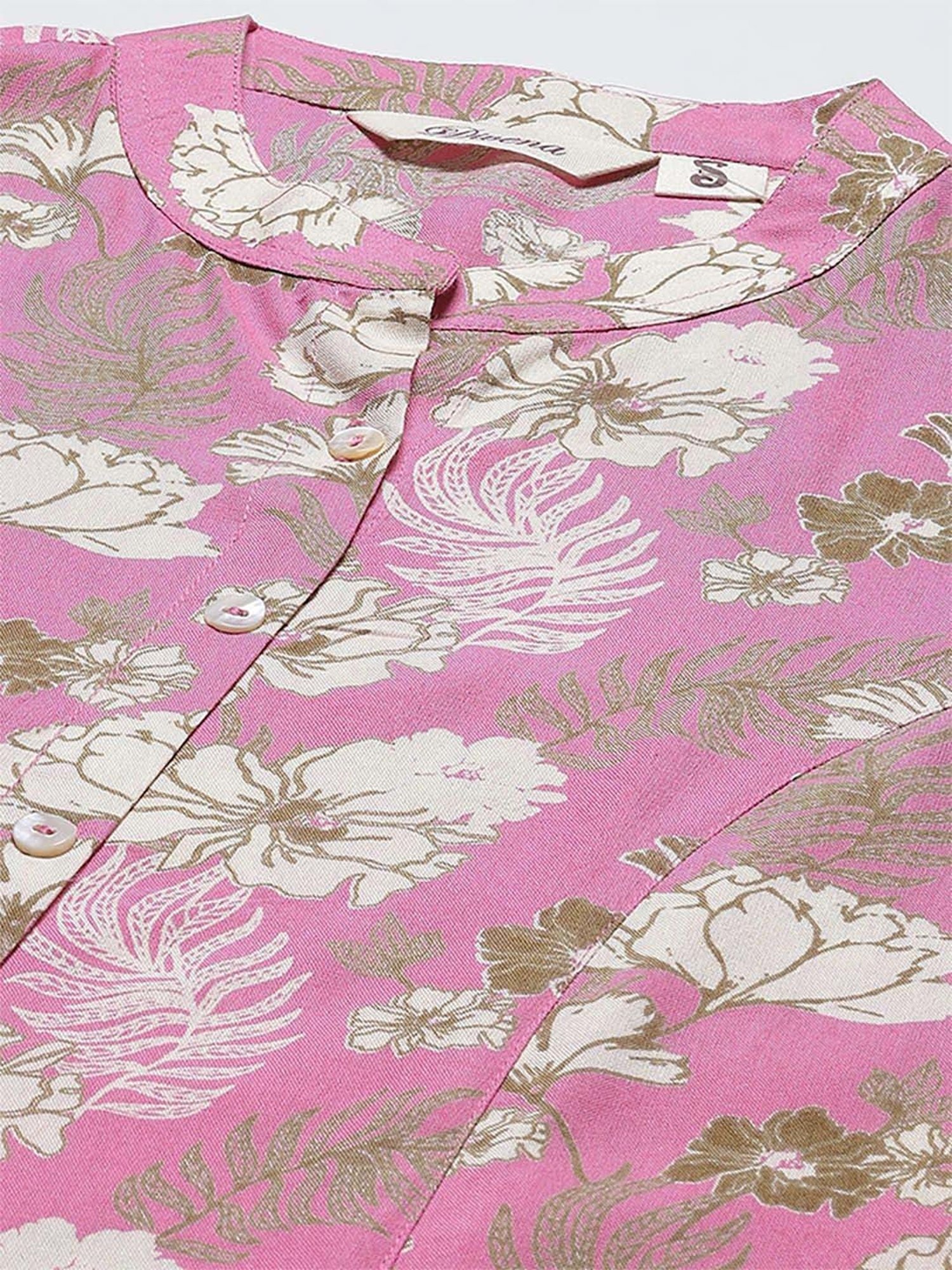 Divena Pink Floral Print Tunic