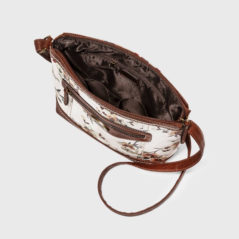 Concept Floral Print Zip Closure Crossbody Bag