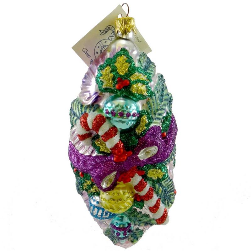 Larry Fraga Victorian Christmas Ornament Holly Ivy Candy Cane  -  Tree Ornaments