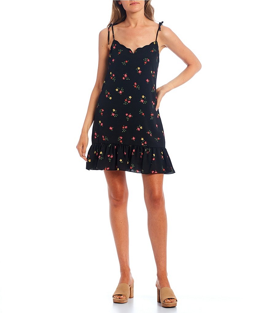 B. Darlin Sleeveless Lurex Striped Tiered Trapeze Dress