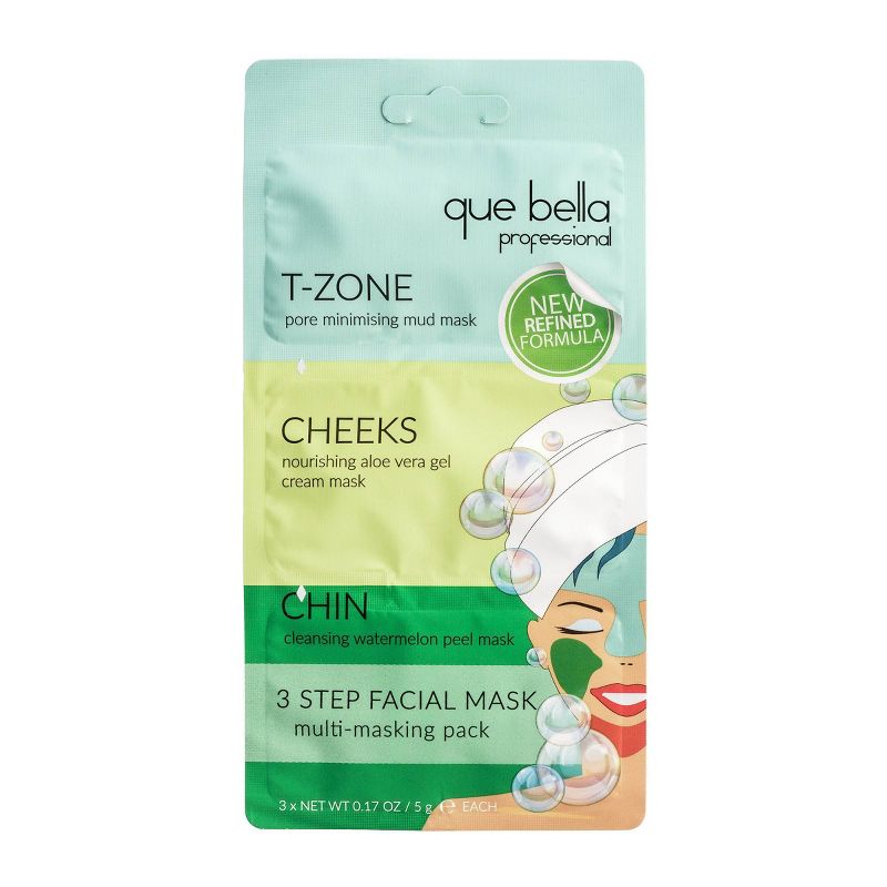 Que Bella Multi Mask 3-Step Masking Pack