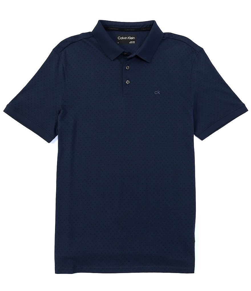 Calvin Klein Liquid Touch Dot Print Short-Sleeve Polo Shirt
