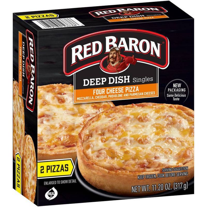 Red Baron Deep Dish Singles Four Cheese Frozen Pizza - 11.2oz